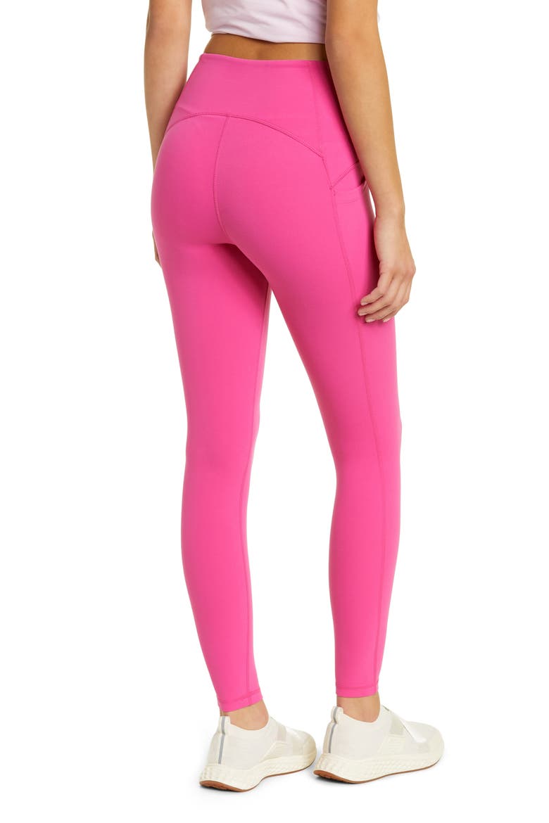 Studio Luxe High Waist Pocket Leggings, Alternate, color, PINK ROUGE