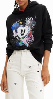 Desigual Mickey Mouse Splattered Graphic Hoodie