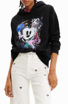 Mickey Mouse Splattered Graphic Hoodie
