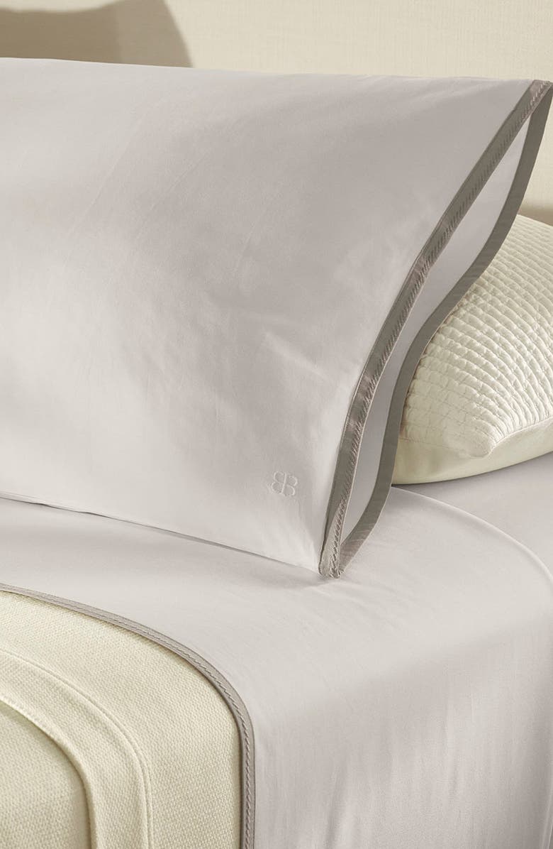 Boll & Branch Framed Percale Pillowcases, Alternate, color, White/ Pewter