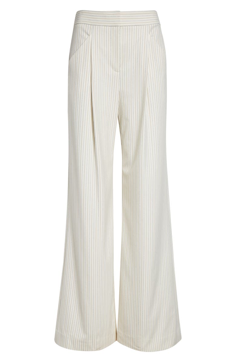 Veronica Beard Rimini Wide Leg Pinstripe Pants, Main, color, Dove Multi