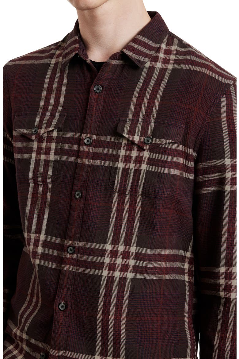 Dale Plaid Button-Up Shirt, Alternate, color, MERLOT