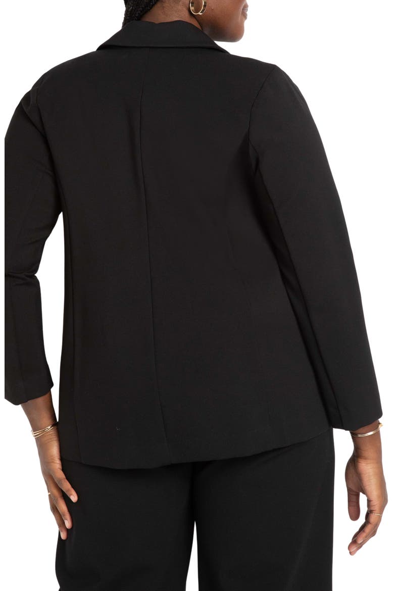 The Ultimate Stretch Long One Button Blazer, Alternate, color, BLACK