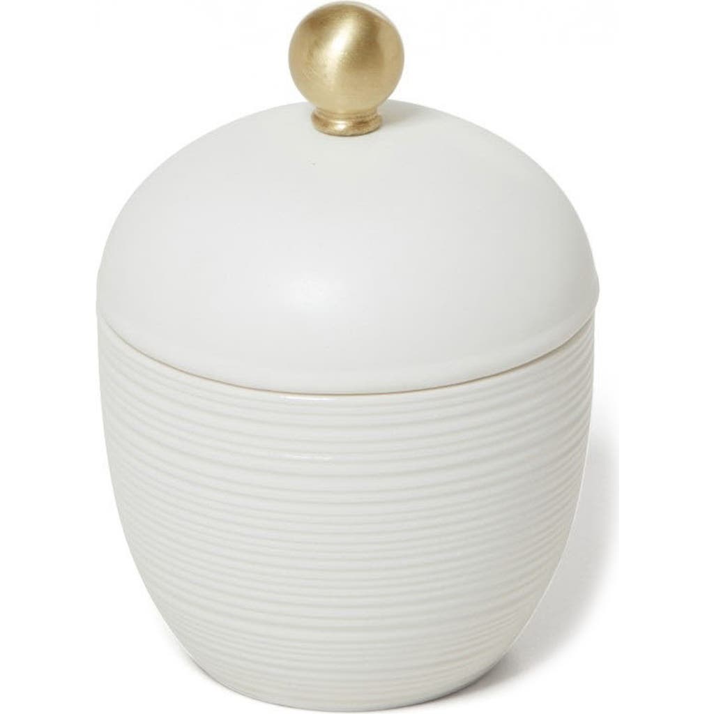 Roselli Trading Company Dubai Brass Trim Canister In White