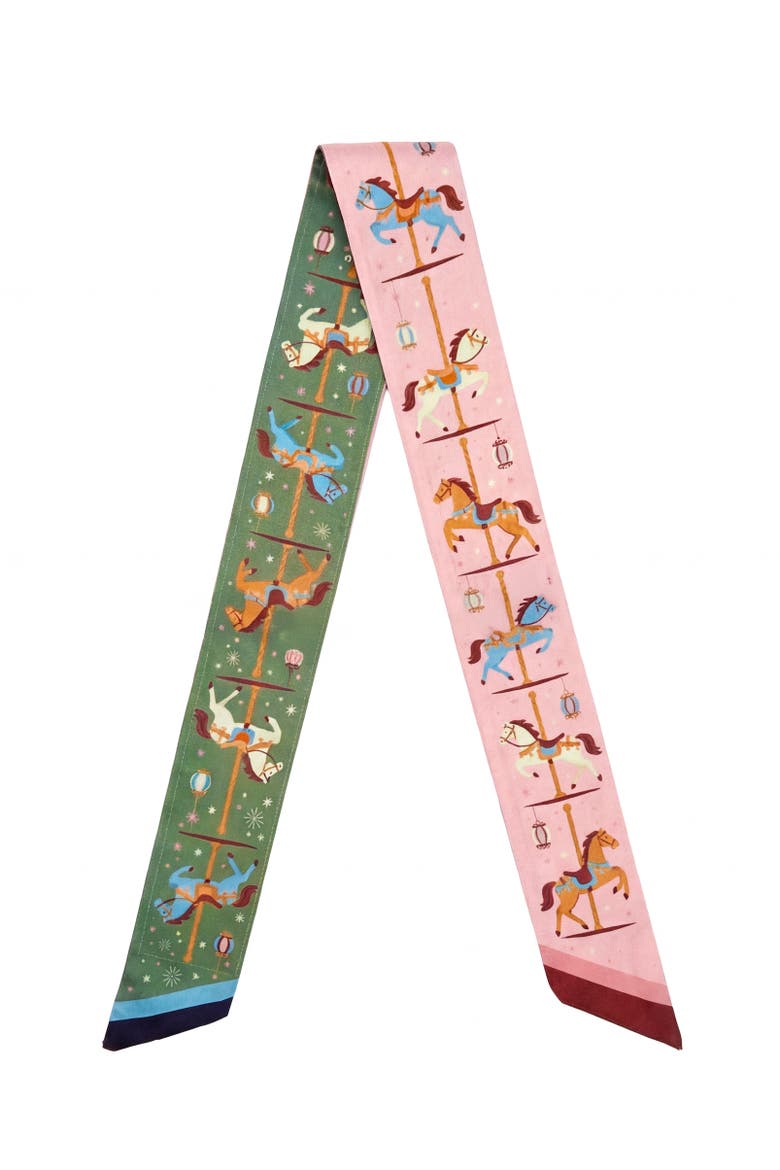 Year of the Horse Silk Twilly, Main, color, Multicolor