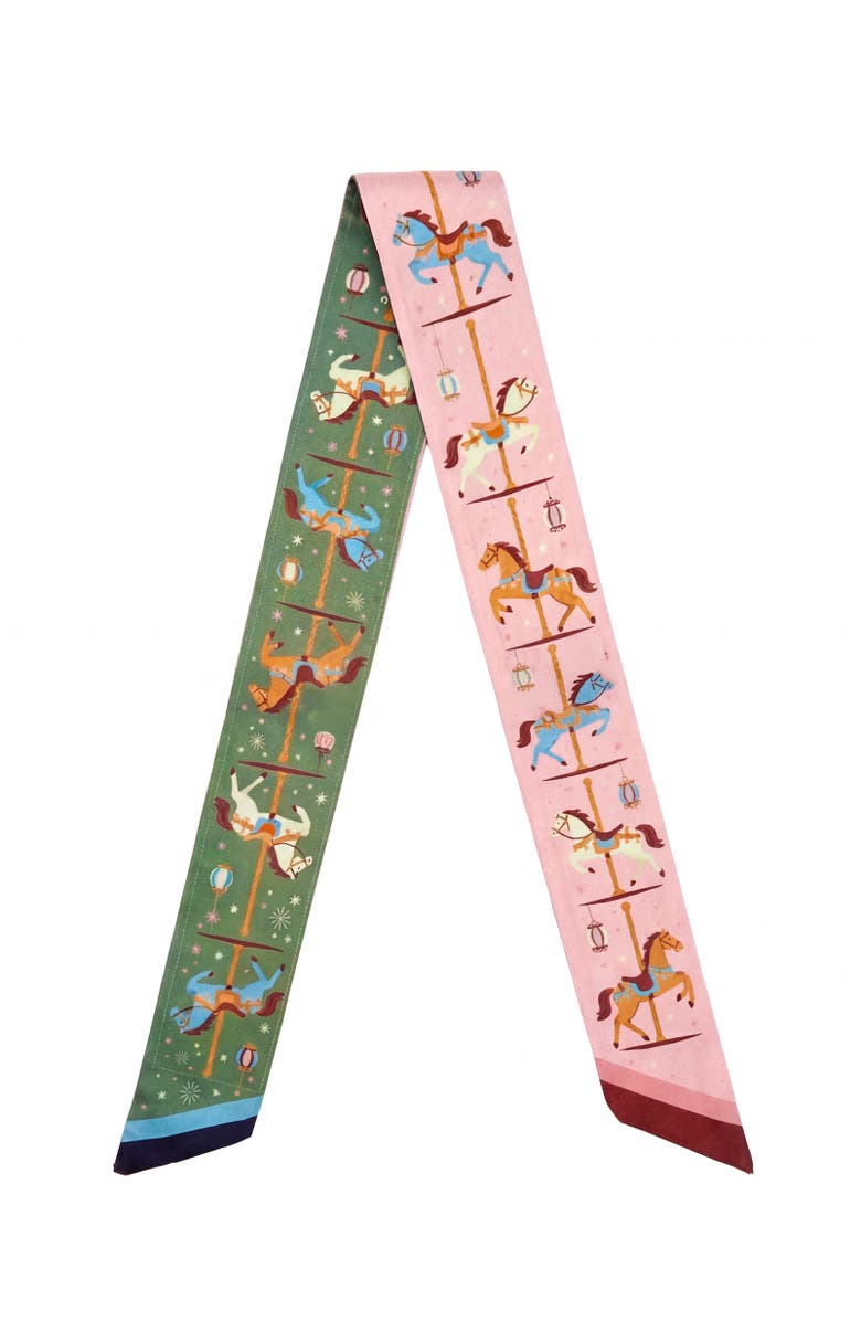 seree Year of the Horse Silk Twilly, Main, color, Multicolor