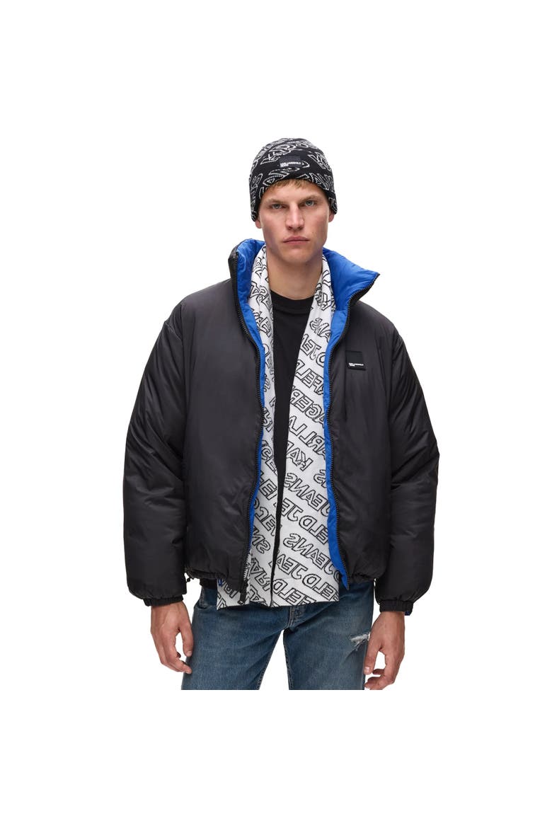 Men's Monogram Scarf & Beanie Gift Set, Main, color, Black
