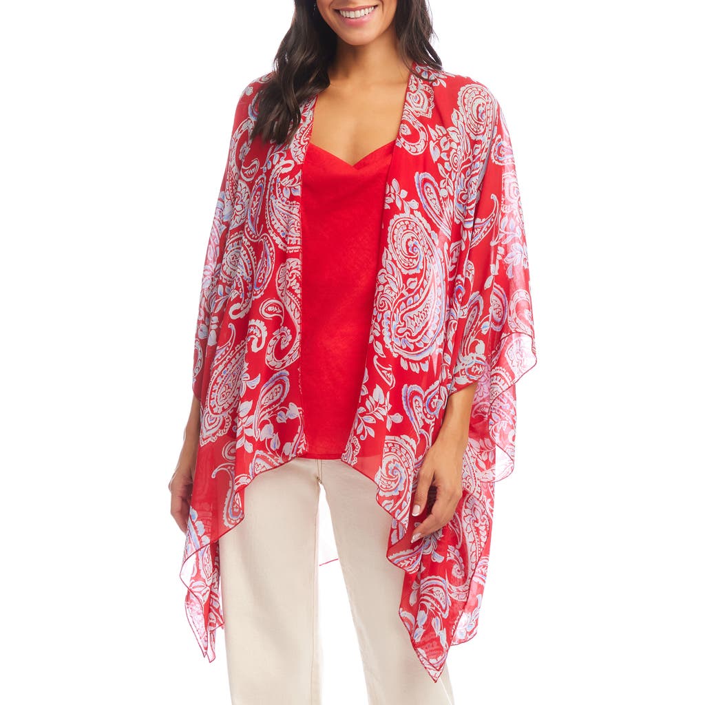 Karen Kane Open Front Jacket In Paisley
