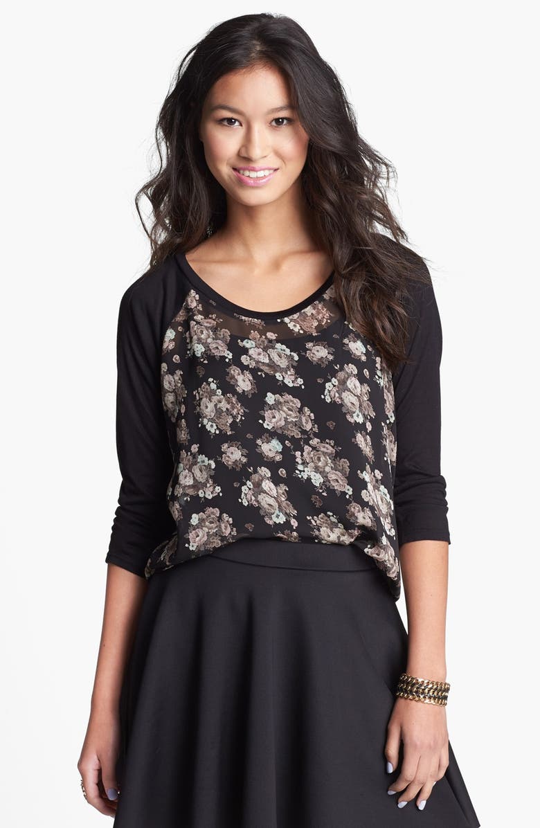 All in Favor Chiffon Baseball Tee, Main, color, 