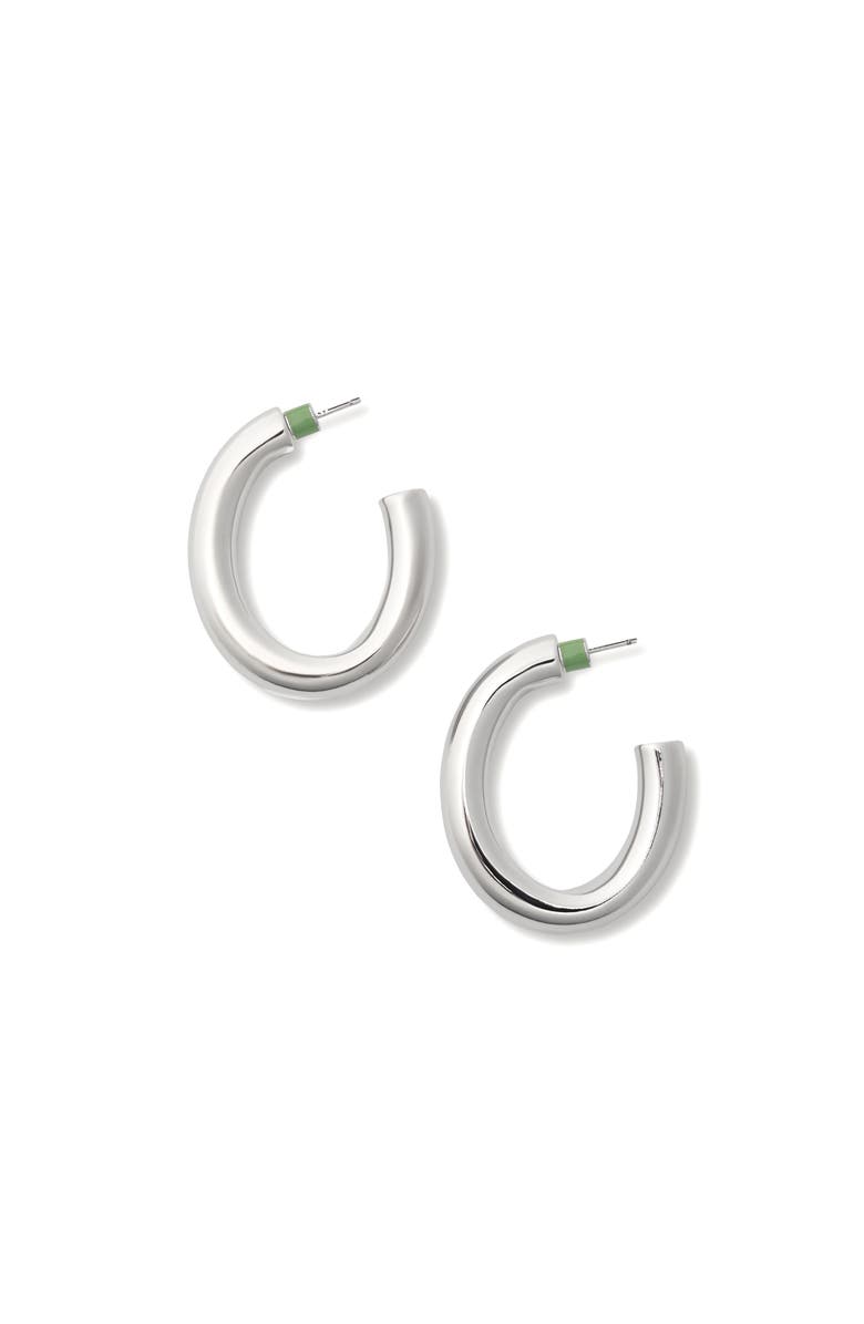 MACHETE 1.5" Perfect Oval Hoops, Main, color, Silver