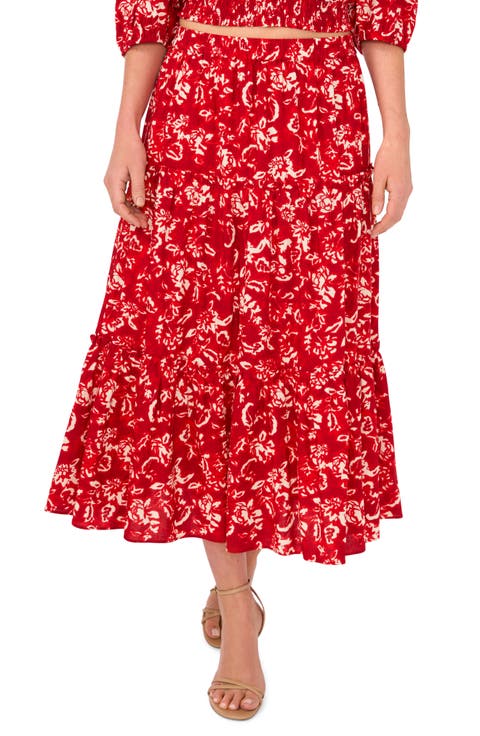 Tiered Pull-On Maxi Skirt