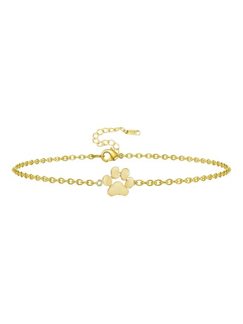Fureverly Single Paw Print Link Chain Bracelet