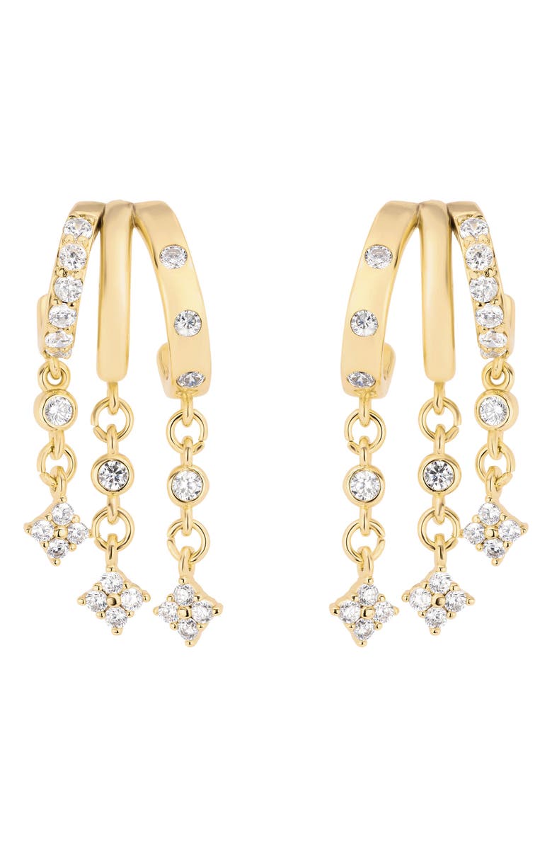 ATHRA LUXE The Starlight Chain Huggie Hoop Earrings, Main, color, Gold