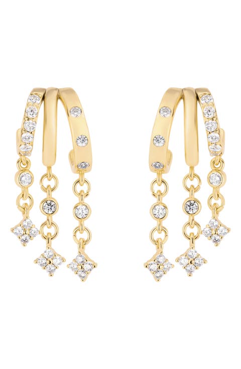 The Starlight Chain Huggie Hoop Earrings