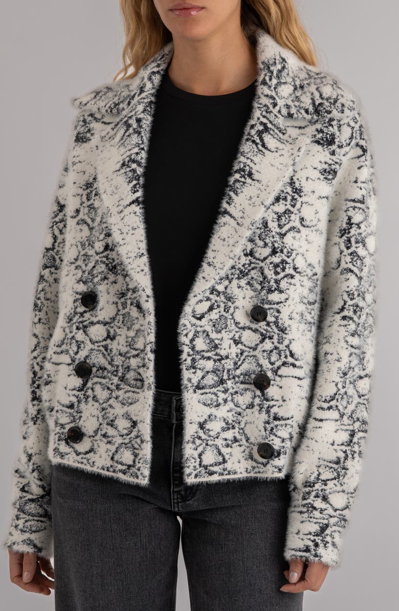 KUT from the Kloth Aaliyah Double Breasted Sweater Coat, Main, color, White