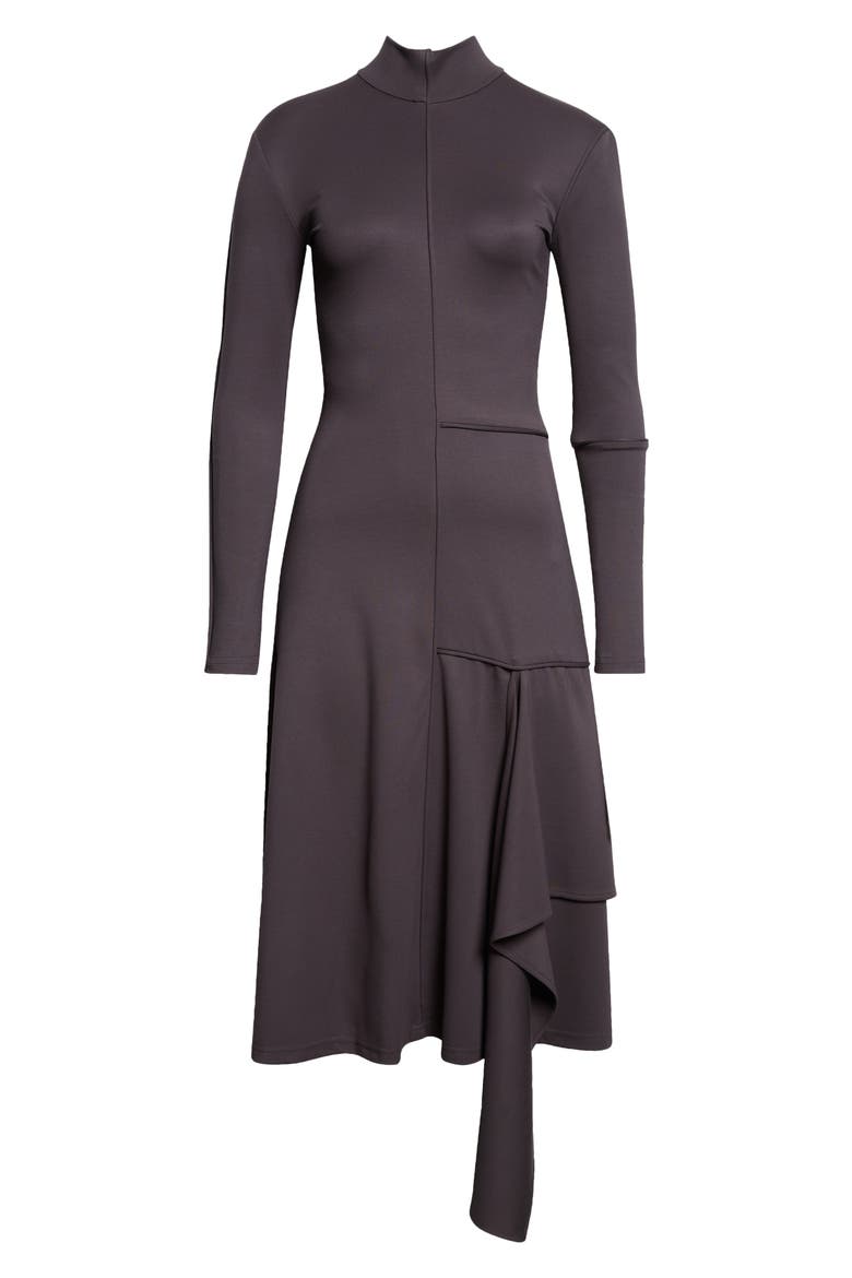 Siham Long Sleeve Fit & Flare Midi Dress, Alternate, color, DARK GREY
