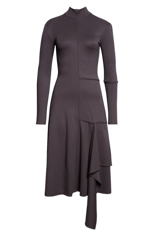Israella Kobla Siham Long Sleeve Fit & Flare Midi Dress In Gray