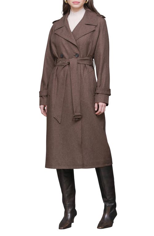 Avec Les Filles Slouchy Double Breasted Trench Coat In Brown