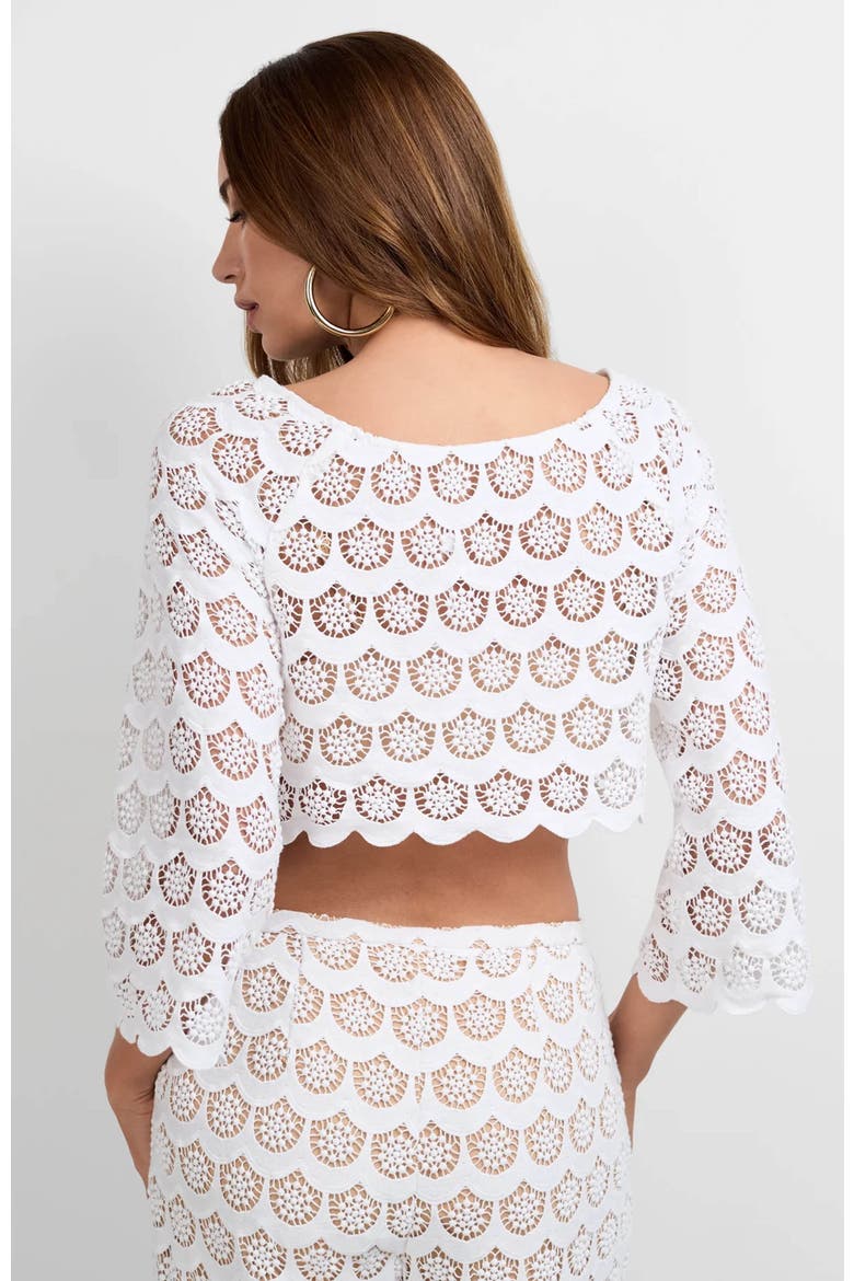 Helen Crochet Lace Top, Alternate, color, White