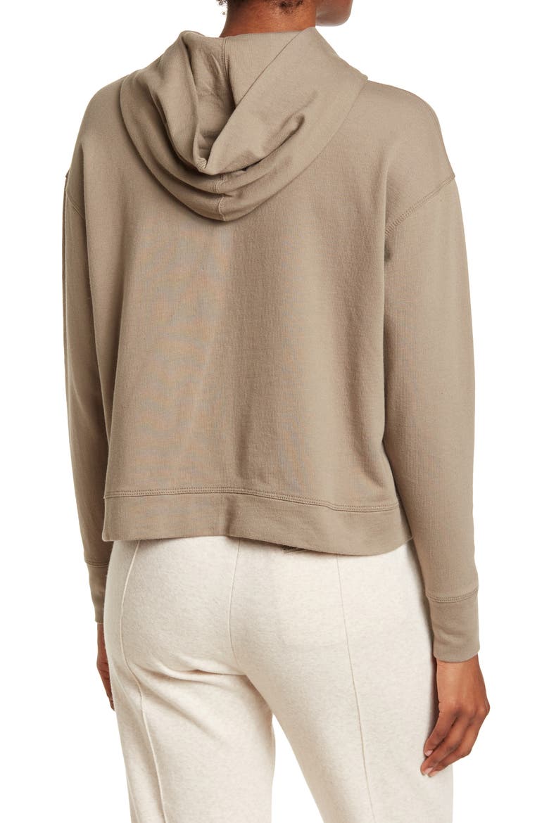 Relaxed Cropped Hoodie, Alternate, color, FAWN