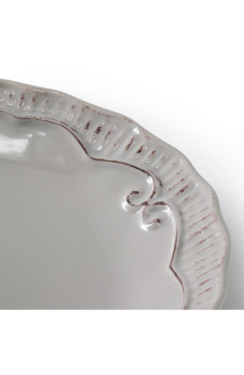 Modern Southern Home Capri 6 piece 11 Inch Stoneware Embossed Dinner Plate Set, Alternate, color, Grey