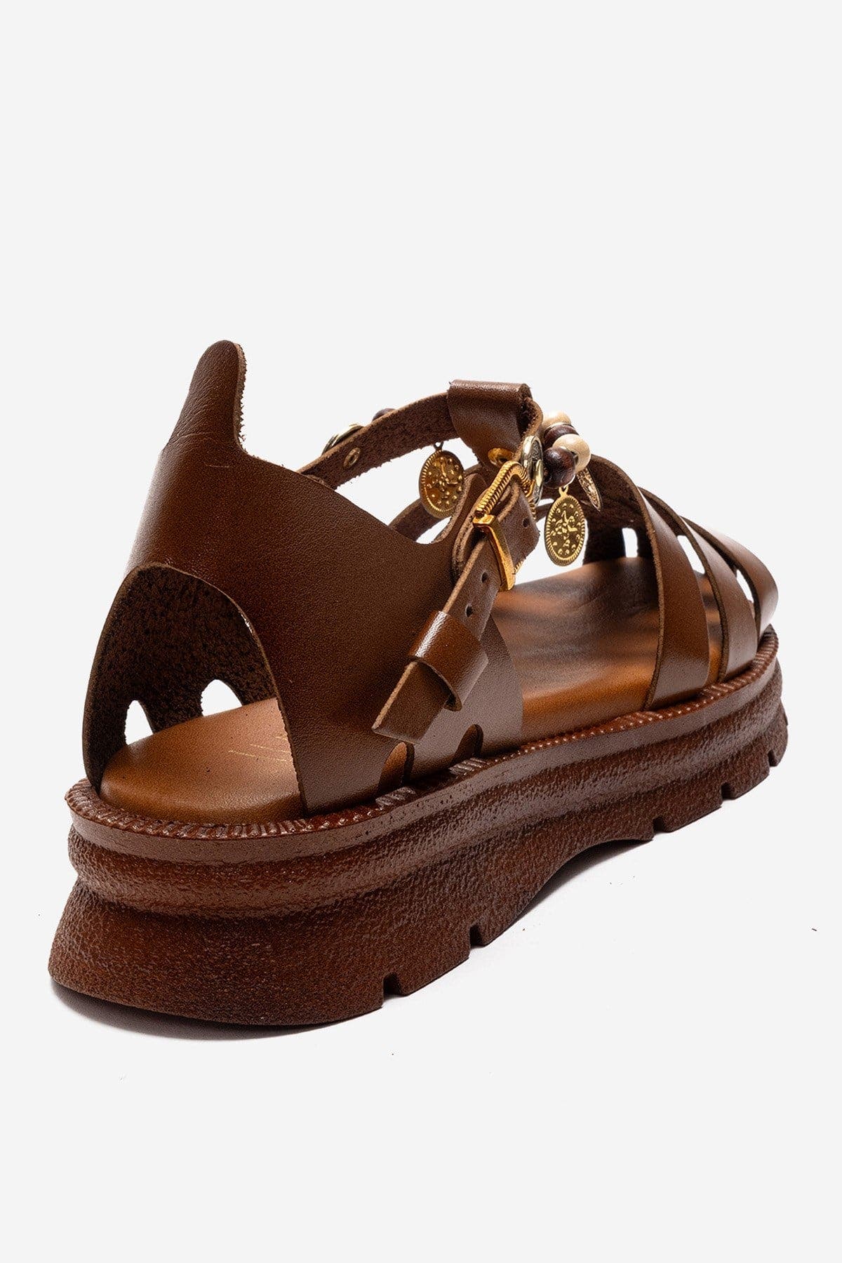 Solis Leather Beaded Sandal, Alternate, color, Cognac