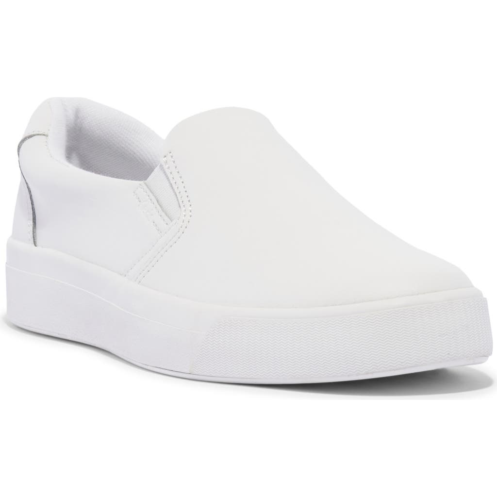 Keds ® Pursuit Slip-on Leather Sneakers - White - 7 1/2 M Talbots In White Leathe