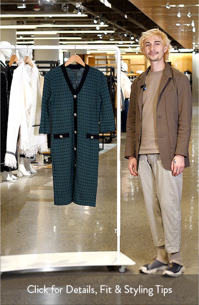 Button Front V-Neck Elbow Sleeve Knit Dress, sales video thumbnail