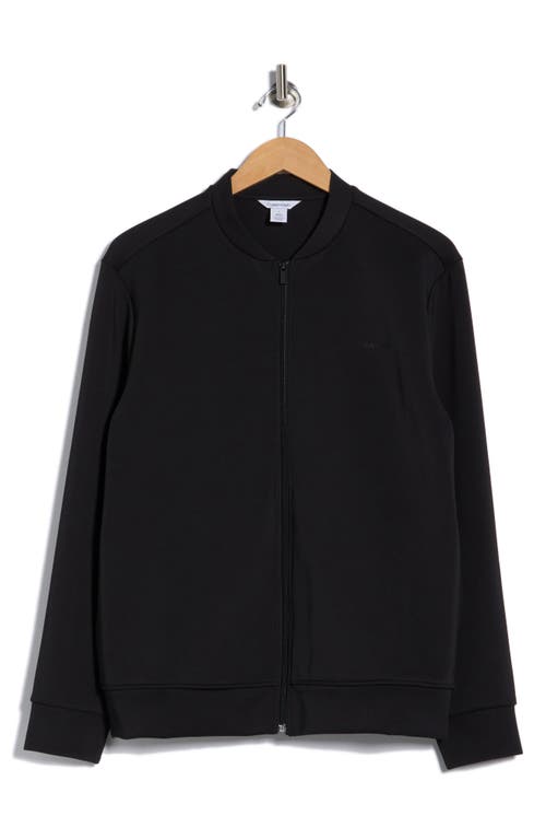 Calvin Klein Stretch Double Knit Bomber Jacket In Black