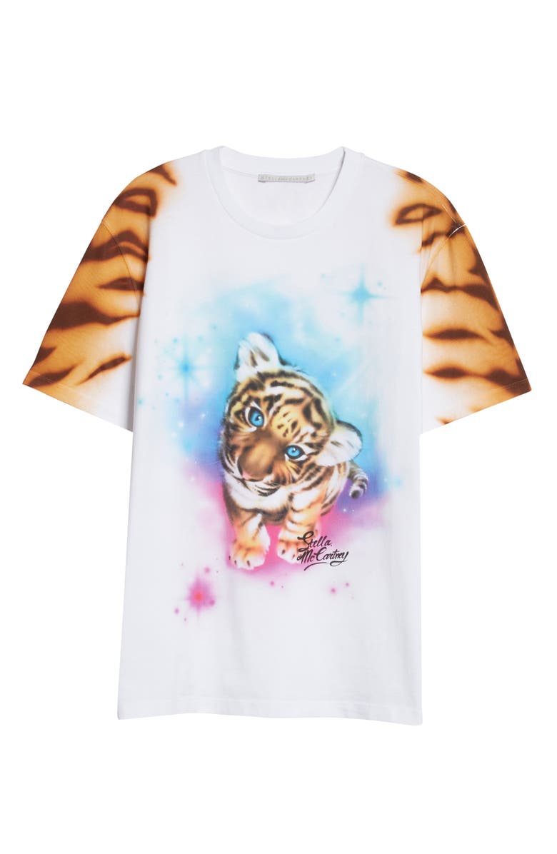 Stella McCartney Tiger Print Logo Cotton Graphic Tee, Alternate, color, 