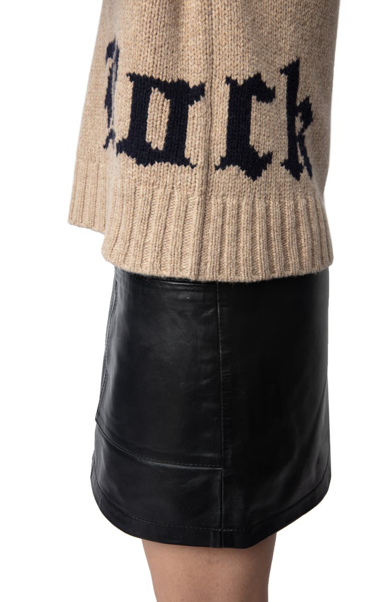 Zadig & Voltaire Namla We Rock Merino Wool Sweater, Alternate, color, 