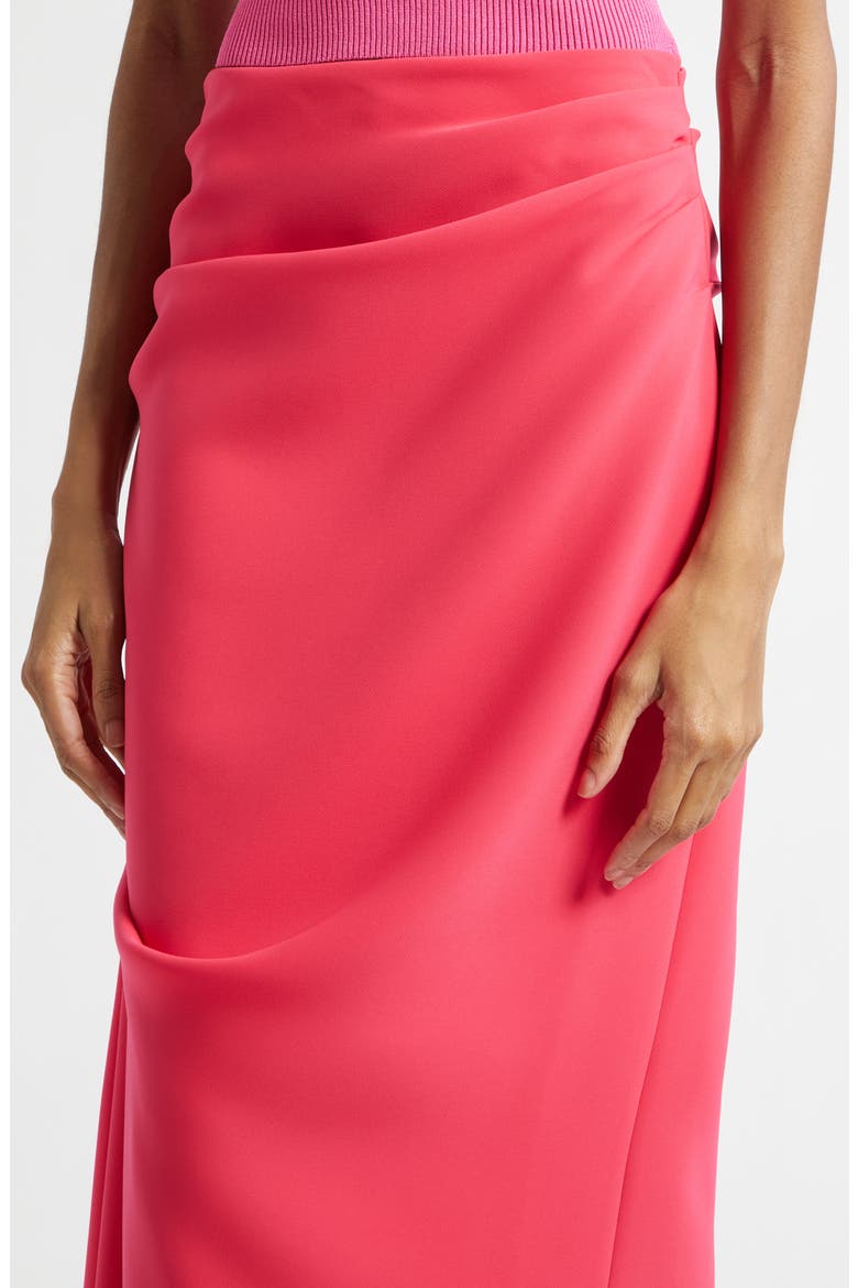 Asymmetric Drape Satin Evening Skirt, Alternate, color, WATERMELON