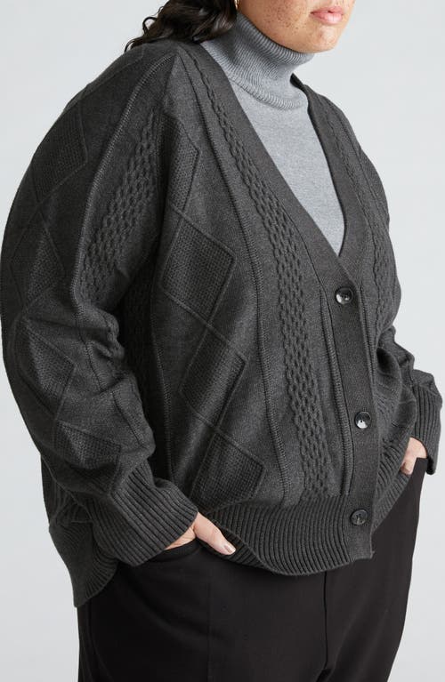 Universal Standard Mixed Cable Stitch Cardigan In Graphite