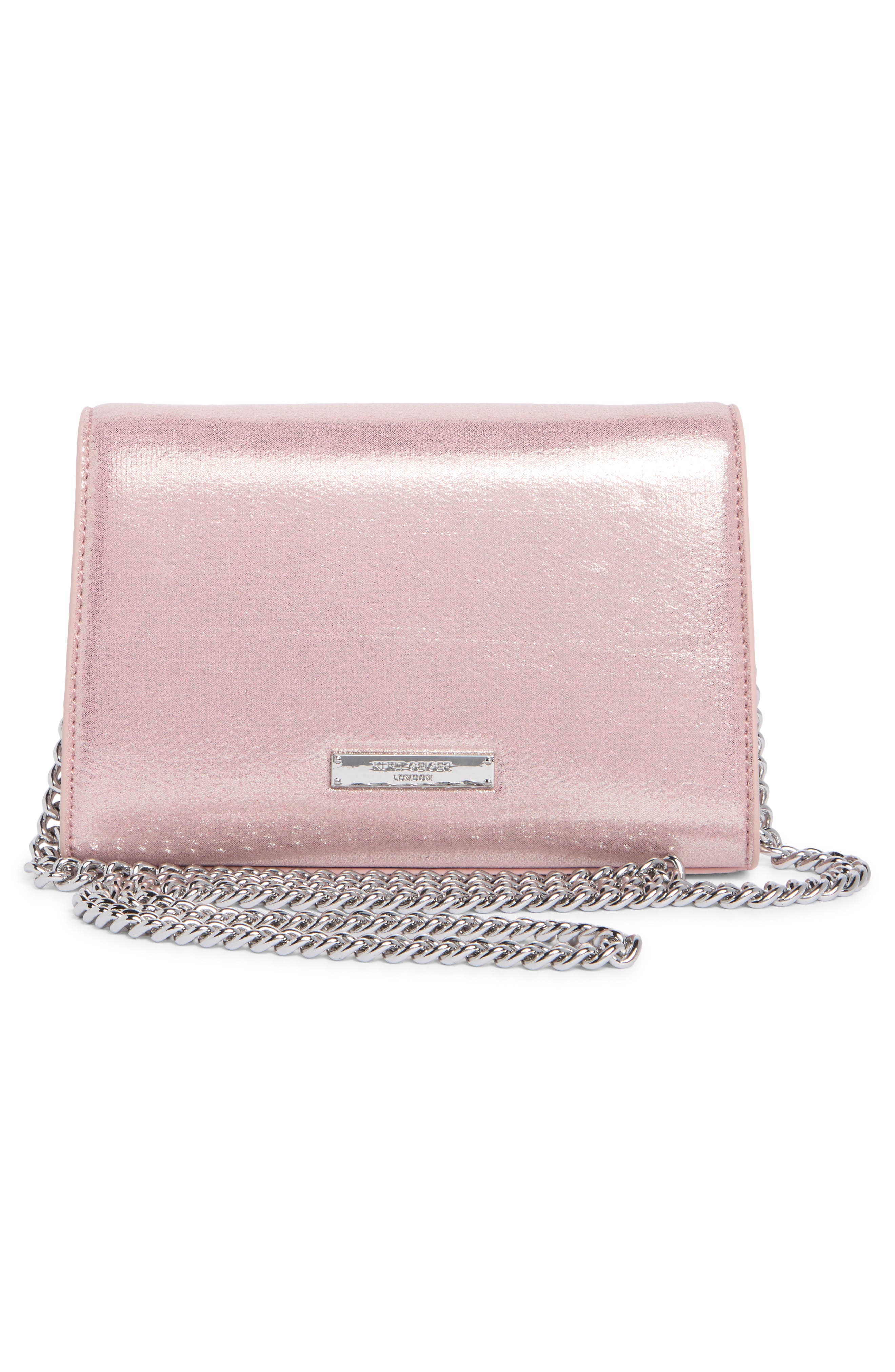 Kurt Geiger London Satin Clutch, Alternate, color, Pale Pink