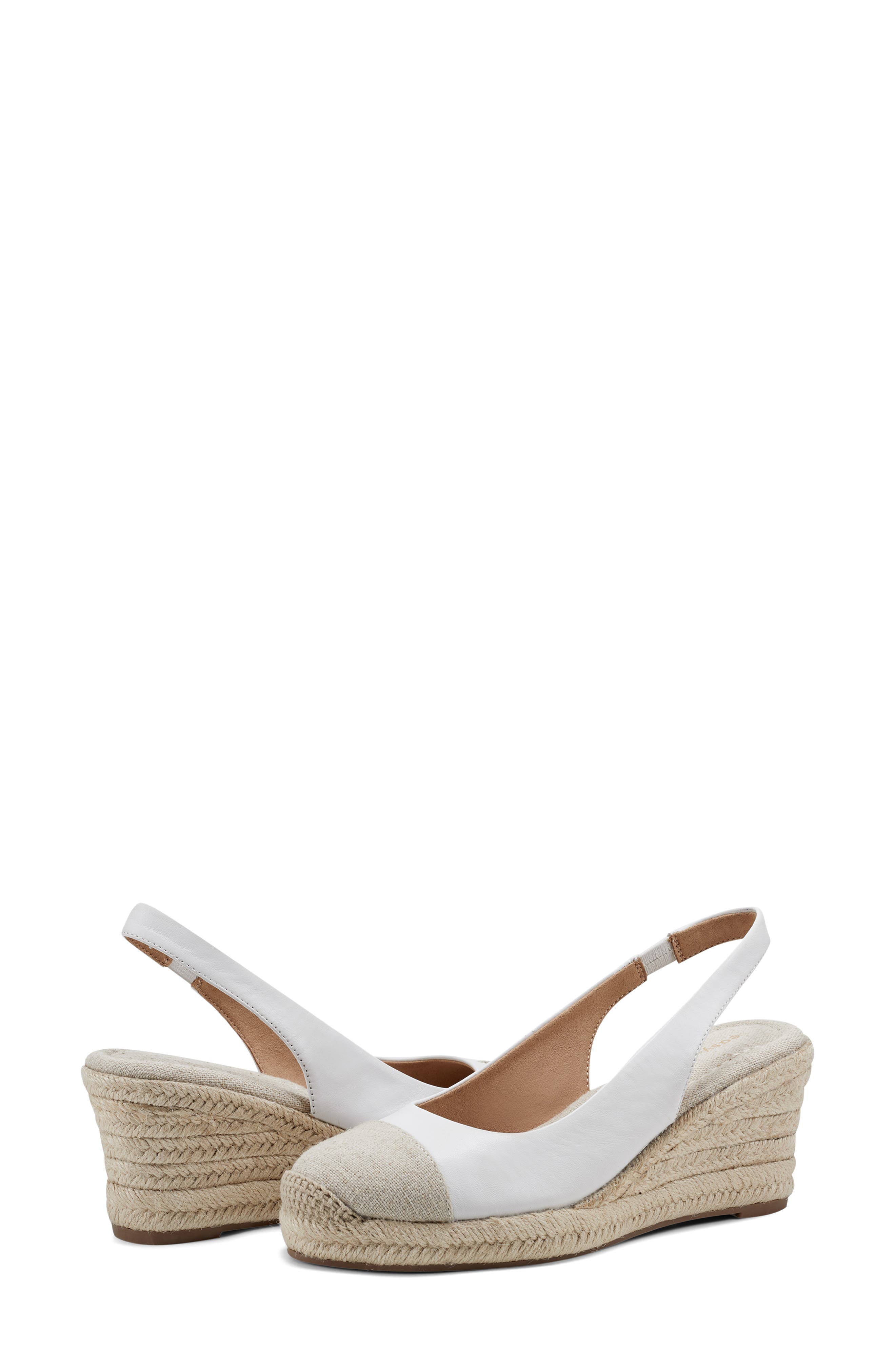 Easy Spirit Margie Slingback Wedge Espadrille Pump, Alternate, color, White