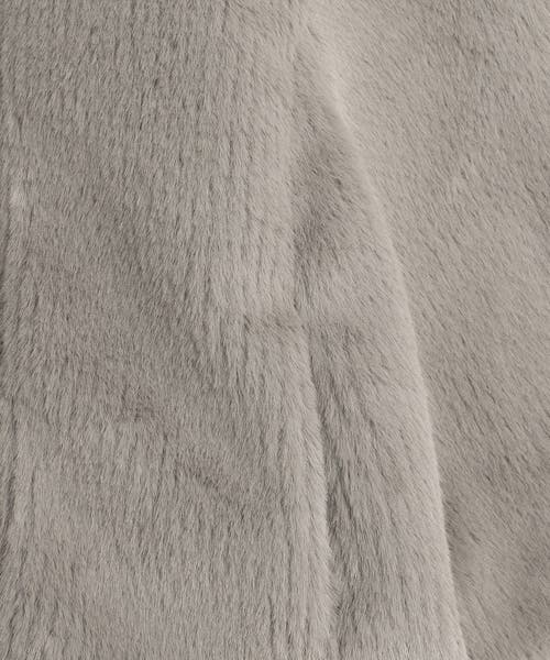 Echo Collarless Fur Jacket With Raglan Sleeves In Gray