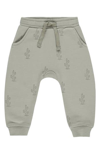Rylee + Cru Babies' Kids' Cactus Print Knit Joggers In Green