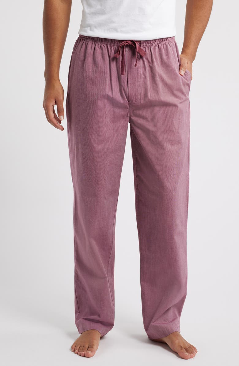 Nordstrom Men's Poplin Pajama Pants, Main, color, Burgundy Rhode