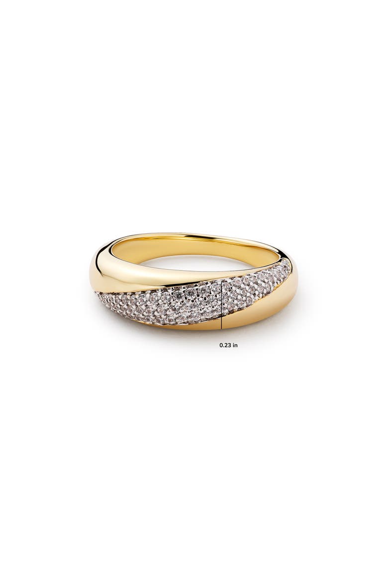 Kira Pavé Dome Ring, Alternate, color, GOLD / CLEAR