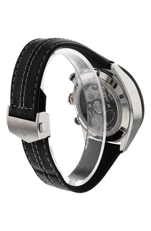 Watchfinder & Co. Tag Heuer 2021 Porsche X Carrera Chronograph Leather Strap Watch, 44mm In Black
