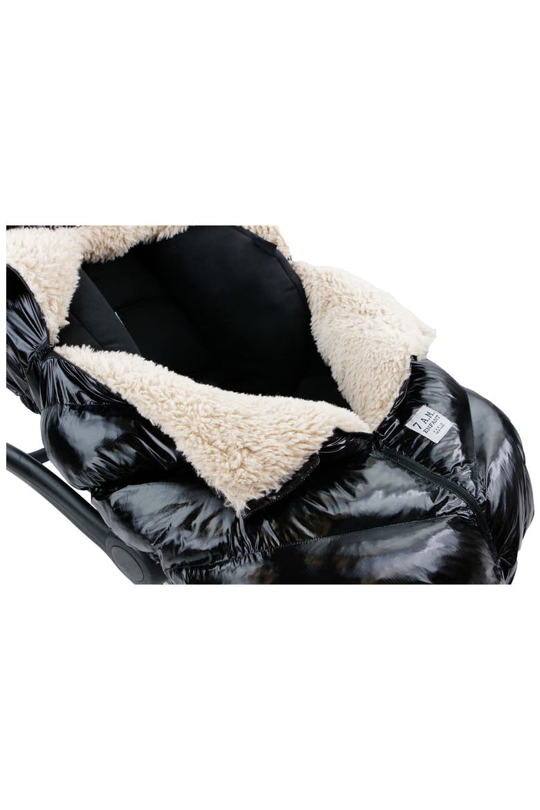 Fleece Lined Water Resistant Car Seat Cocoon, Alternate, color, BLACK POLAR