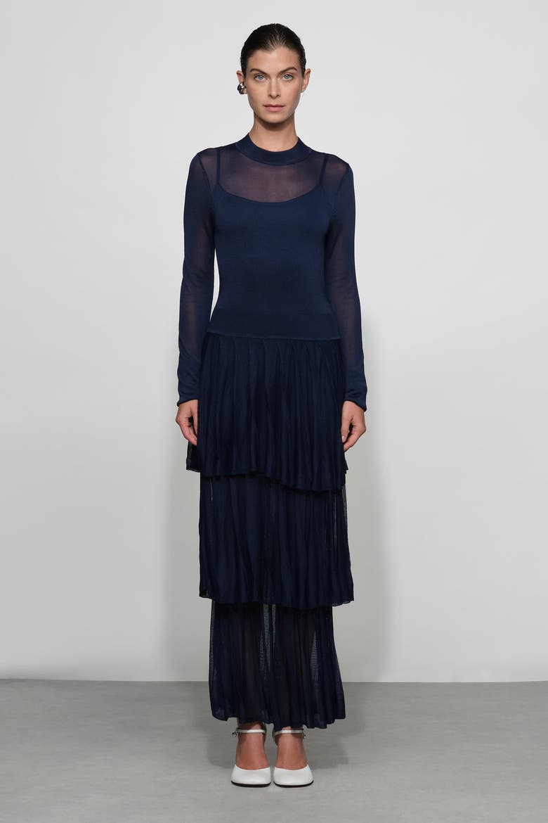 Anslie Knit Midi Dress, Main, color, Midnight