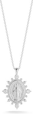 GLAZE JEWELRY Sterling Silver Virgin Mary CZ Pendant Necklace