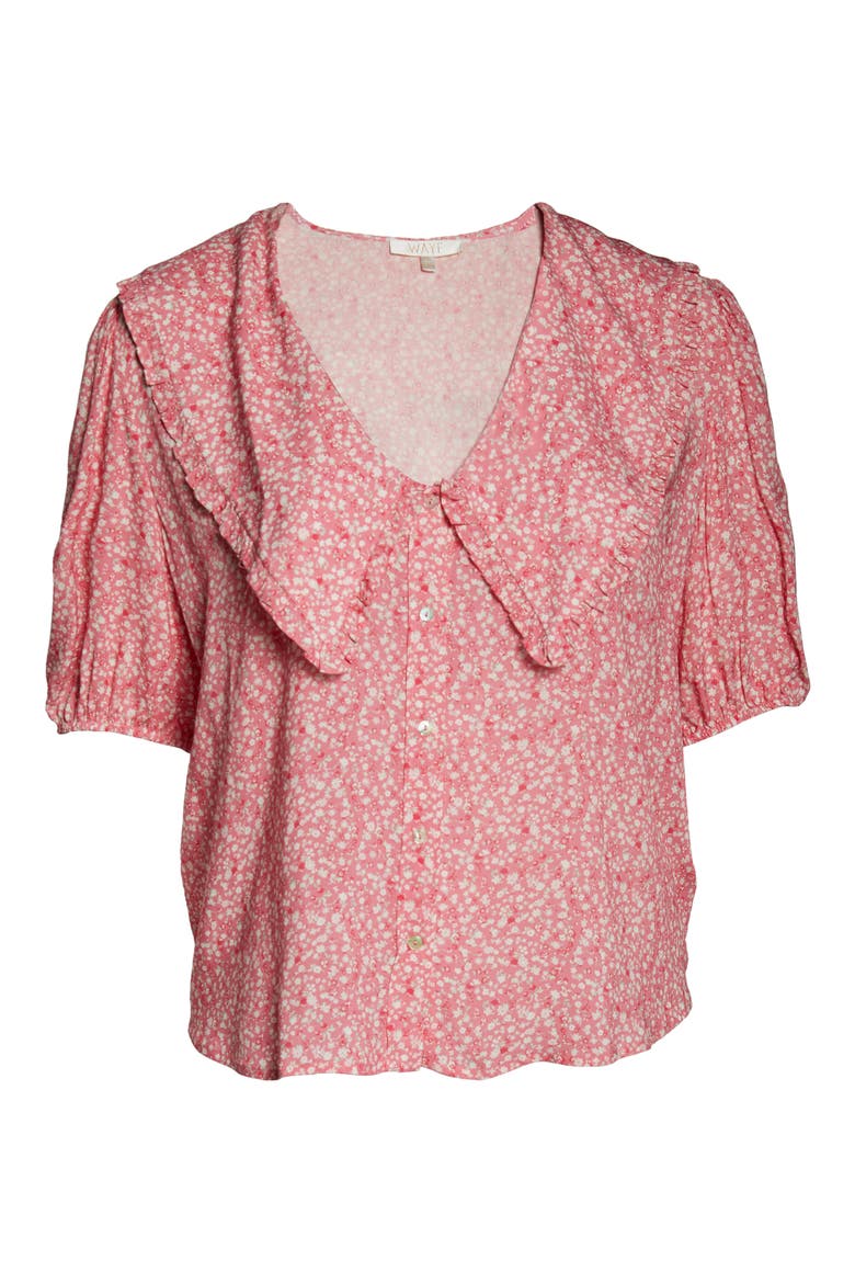 Amie Floral Oversize Collar Top, Alternate, color, CHERISE DITSY FLORAL