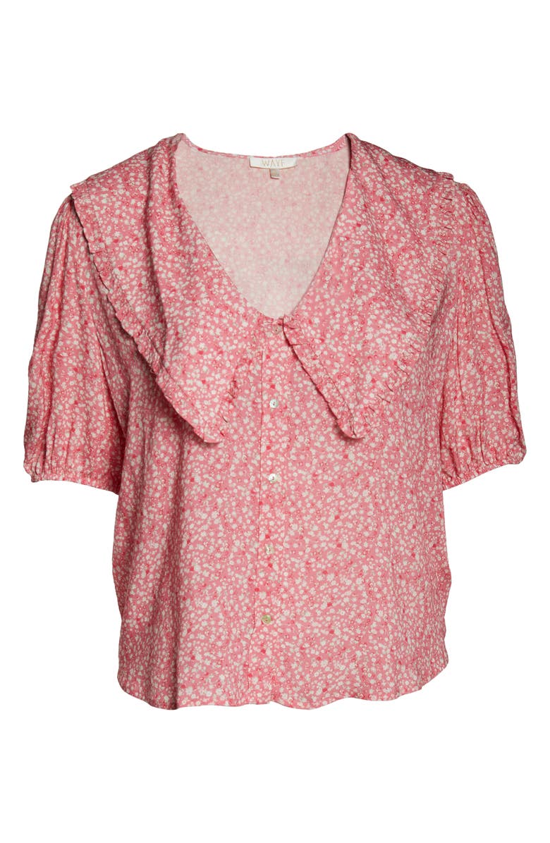 WAYF Amie Floral Oversize Collar Top, Alternate, color,