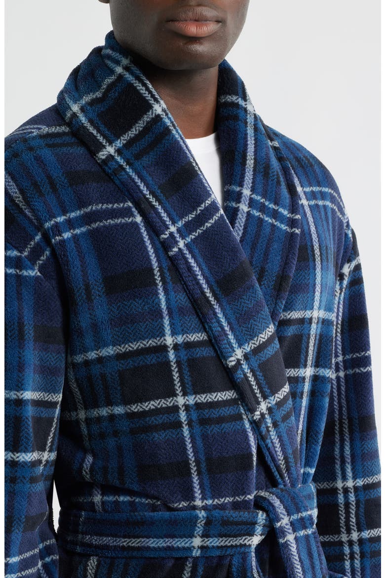 Smoky Mountain Plush Fleece Robe, Alternate, color, BLUE