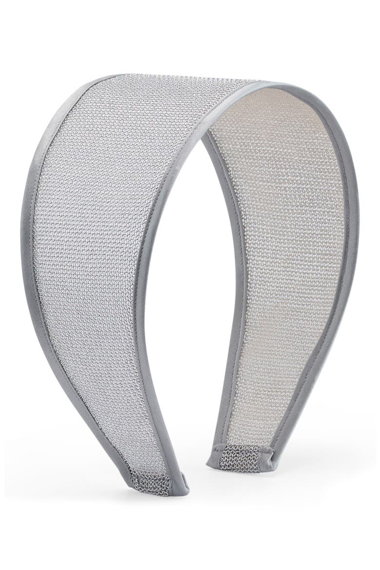 Odessa Chainmail & Silk Headband, Main, color, SILVER