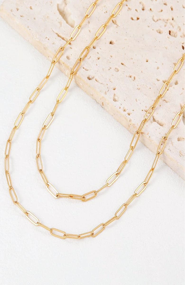 BEST SILVER 14K Yellow Gold 4.5mm Paper Clip Chain Necklace, Alternate, color, 