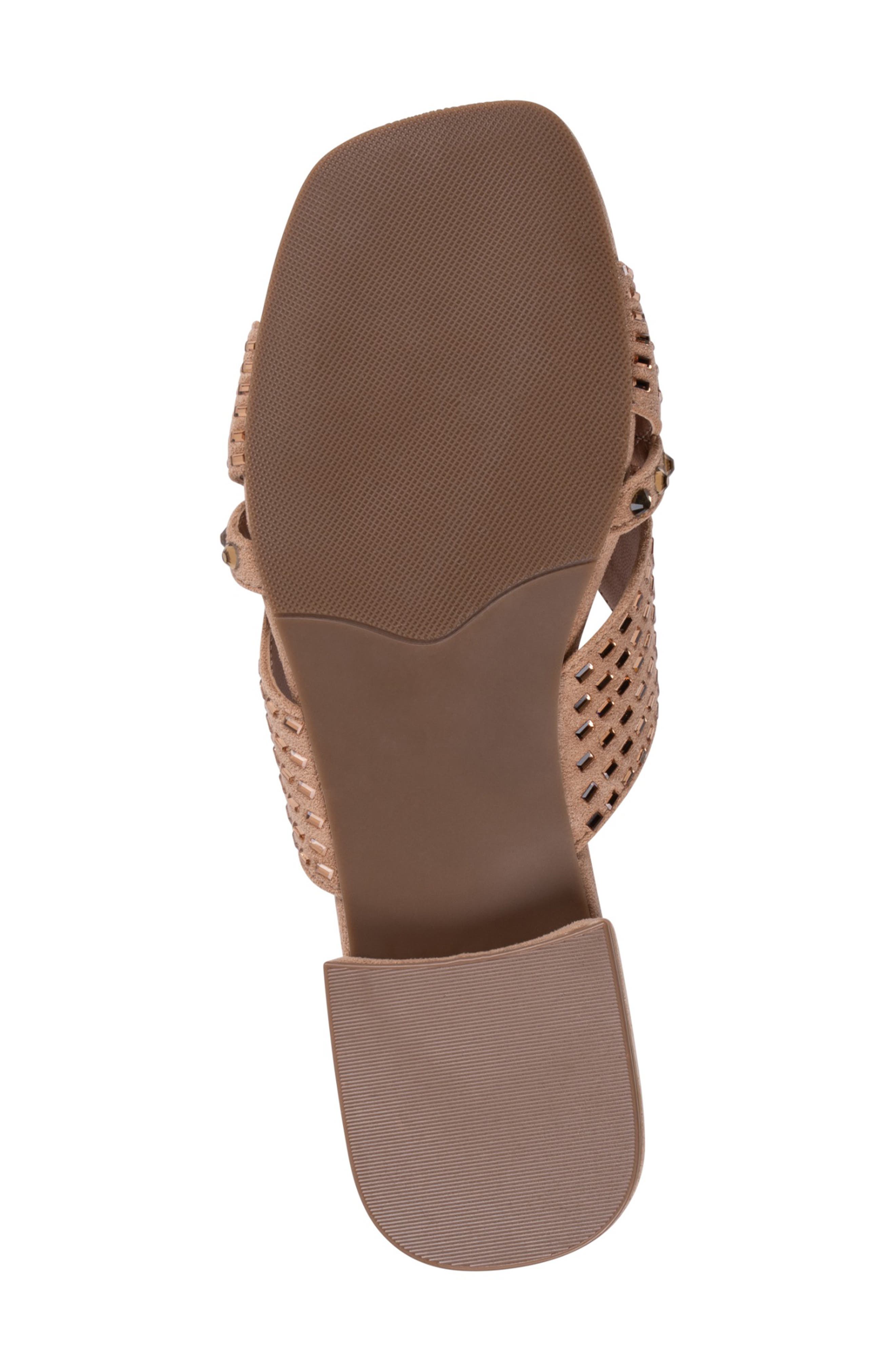 Elara Embellished Slide Sandal, Alternate, color, BEIGE