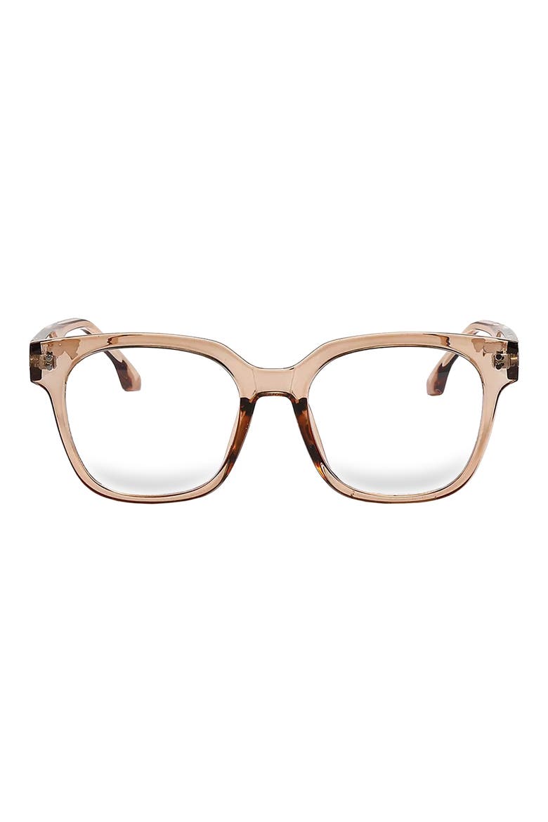 Sage 53mm Round Blue Light Blocking Glasses, Main, color, TRANSPARENT TAN/ CLEAR